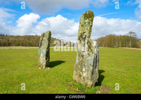 Nether Largie pietre permanente, Kilmartin Glen, Argyll and Bute, Scotland, Regno Unito Foto Stock