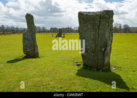 Nether Largie pietre permanente, Kilmartin Glen, Argyll and Bute, Scotland, Regno Unito Foto Stock