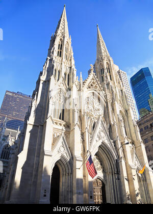 Esterno della Cattedrale di San Patrizio a New York New York Foto Stock