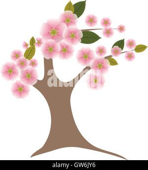 Sakura albero in piena fioritura Illustrazione Vettoriale
