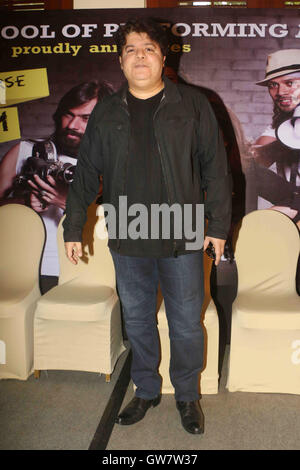 Bollywood regista Sajid Khan durante la conferenza stampa annunciare Farah Khan Indian Television Academy coreografia corso Mumbai Foto Stock