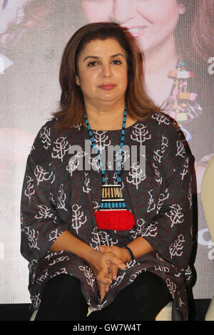 Bollywood regista Farah Khan conferenza stampa annunciare Indian Television Academy design corso di coreografia di Mumbai Foto Stock