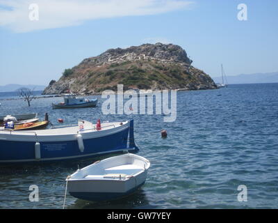 Yalıkavak è una cittadina vicino a Bodrum nella provincia di Muğla, Turchia, Romana sommersa Sito Archeologico Foto Stock