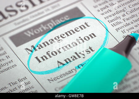 Stiamo assumendo le informazioni di gestione analista. 3D'illustrazione. Foto Stock