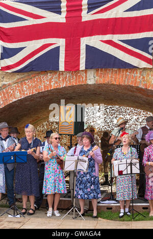 Villaggio in guerra Weekend a Stoke Bruerne Canal Museum, Northamptonshire, England, Regno Unito Foto Stock