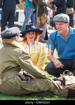 Villaggio in guerra Weekend a Stoke Bruerne Canal Museum, Northamptonshire, England, Regno Unito Foto Stock