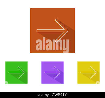 Imposta icona a forma di freccia in design piatto Foto Stock