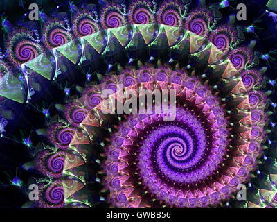 Frattali sfondo a spirale - abstract generati digitalmente immagine Foto Stock