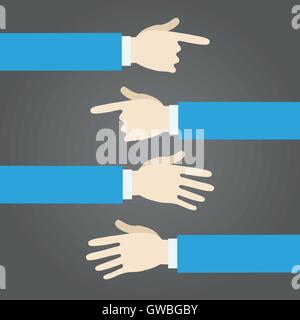 Illustrazione Vettoriale design piatto impostato lo stile delle mani Illustrazione Vettoriale