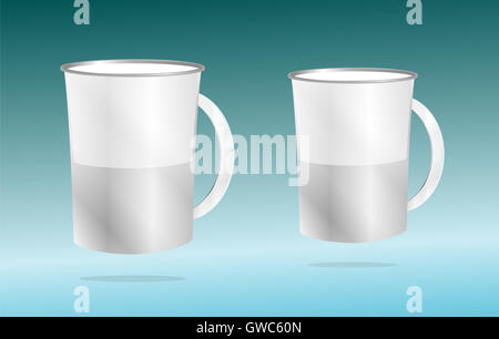 Bianco fotorealistico cup impostato Foto Stock