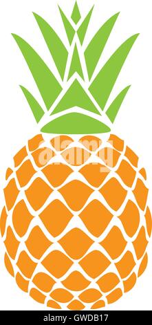 Illustrazione vettoriale di un ananas isolati su sfondo bianco Illustrazione Vettoriale