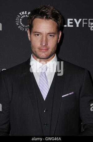 Beverly Hills, CALIFORNIA, Stati Uniti. 13 settembre 2016. 13 settembre 2016 - Beverly Hills, California. Justin Hartley. Paley Center for Media's PaleyFest 2016 Fall TV Preview - ''This Is Us'' si tiene presso il Paley Center for Media. Crediti: Birdie Thompson/AdMedia/Alamy Live News Foto Stock