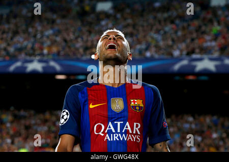 Barcellona, Spagna. Il 13 settembre 2016. Neymar (Barcellona), : UEFA Champions League Group C match tra FC Barcelona 7-0 Celtic FC al Camp Nou stadium di Barcellona, Spagna. Credito: D.Nakashima/AFLO/Alamy Live News Foto Stock