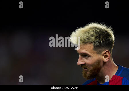 Barcellona, Spagna. Xiii Sep, 2016. Lionel Messi (FC Barcelona), durante la Champions League Soccer match tra FC Barcelona e Celtic FC, allo stadio Camp Nou a Barcellona, Spagna, martedì 13 settembre, 2016. Foto: S.Lau Credito: dpa/Alamy Live News Foto Stock