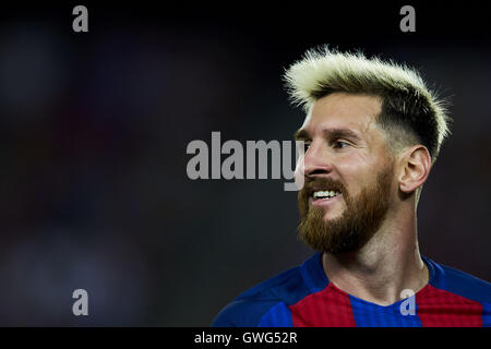 Barcellona, Spagna. Xiii Sep, 2016. Lionel Messi (FC Barcelona), durante la Champions League Soccer match tra FC Barcelona e Celtic FC, allo stadio Camp Nou a Barcellona, Spagna, martedì 13 settembre, 2016. Foto: S.Lau Credito: dpa/Alamy Live News Foto Stock