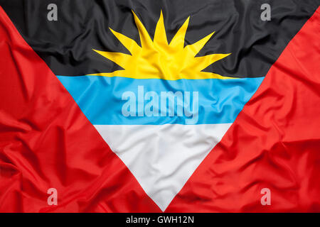 Flag di tessili di Antigua e Barbuda per lo sfondo Foto Stock