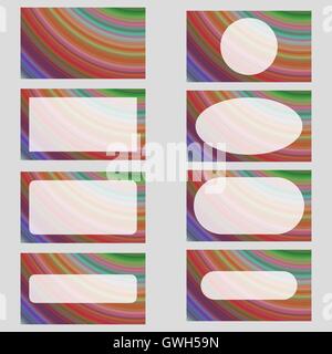 Multicolore di arte frattale business card set design Illustrazione Vettoriale