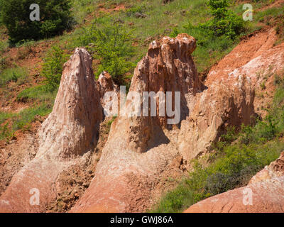 Valle dei santi, formazioni rocciose, Boudes, Puy de Dome, Auvergne, Francia Foto Stock