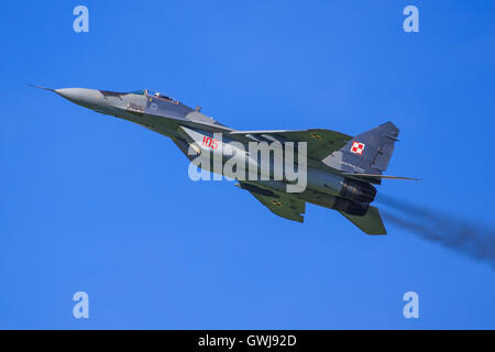 Il polacco Mikoyan Gurevich MiG-29A ad Airpower in Zeltweg, Austria Foto Stock