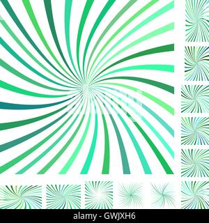 Bianco su verde sullo sfondo a spirale impostato Illustrazione Vettoriale