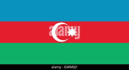 Azerbaigian bandiera, colori ufficiali e la proporzione, accurata illustrazione vettoriale. Illustrazione Vettoriale