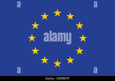 Bandiera dell'Unione europea , la bandiera dell'UE , colori ufficiali e la proporzione , illustrazione vettoriale Illustrazione Vettoriale