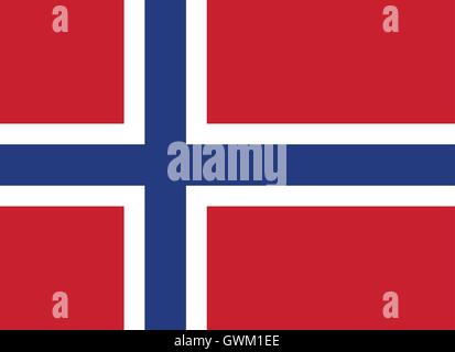 Bandiera della Norvegia, accurata illustrazione vettoriale, colori ufficiali, proporzione corretta. Illustrazione Vettoriale