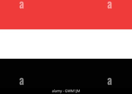 Yemen bandiera , colori ufficiali e la proporzione , accurata illustrazione vettoriale Illustrazione Vettoriale