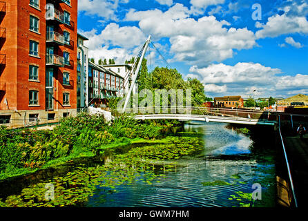 Hungate Bridge, Foss Isola, York Foto Stock