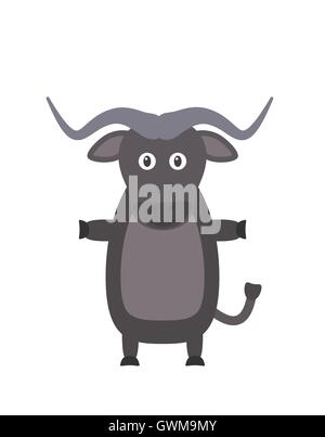Divertente personaggio di buffalo Illustrazione Vettoriale