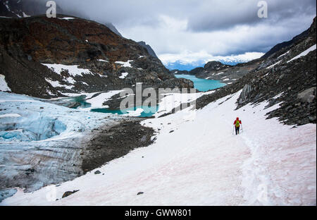 Paese indietro esplorazione, Wedgmemount Lago, Whistler, British Columbia, Canada Foto Stock