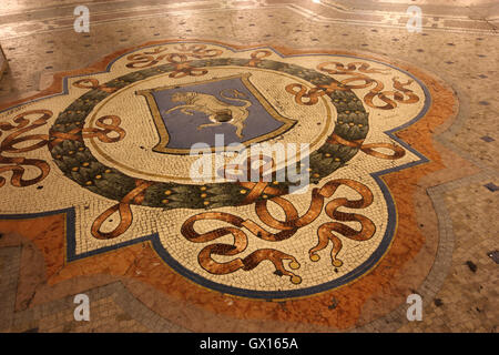 Mosaico di bracci di Torino, Galleria Vittorio Emanuele, Milano, Italia Foto Stock