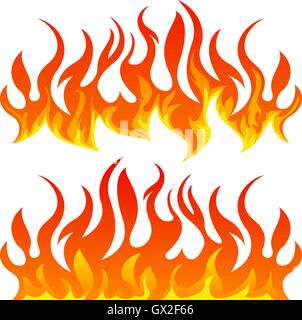 Fiamme di fuoco set di vettore Illustrazione Vettoriale
