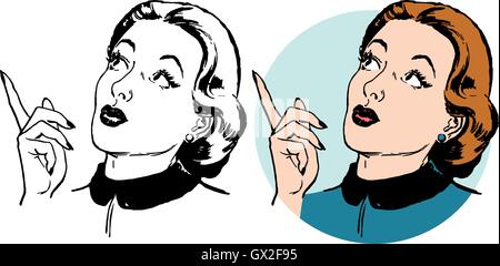 La donna rivolta verso l'alto. Illustrazione Vettoriale