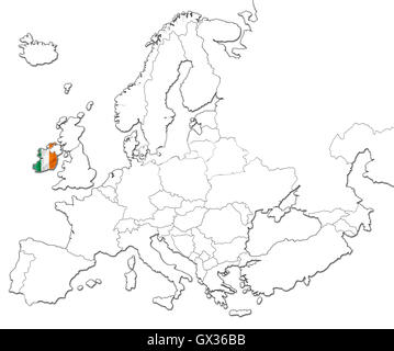 Mappa di Irlanda Foto Stock