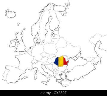 Mappa di Romania Foto Stock