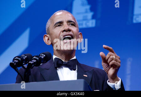 Washington DC, Stati Uniti d'America. 15 Settembre, 2016. Il Presidente degli Stati Uniti Barack Obama parla al trentanovesimo del congresso annuale Caucus Ispanico Istituto di politica pubblica e la conferenza annuale di Gala di Premiazione a Walter E. Washington Convention Center, 15 settembre 2016, a Washington, DC. Credito: MediaPunch Inc/Alamy Live News Foto Stock