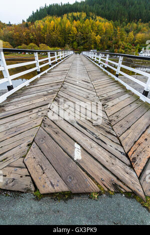 Struttura in legno Penmaenpool ponte a pedaggio, oltre il Fiume Mawddach vicino a Dolgellau, Wales, Regno Unito Foto Stock