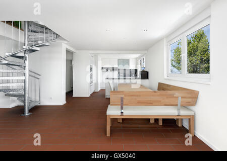 Soggiorno-cucina sala da pranzo interno Foto Stock