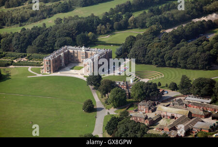 Vista aerea del Temple Newsam maestosa casa vicino a Leeds, West Yorkshire, Regno Unito Foto Stock