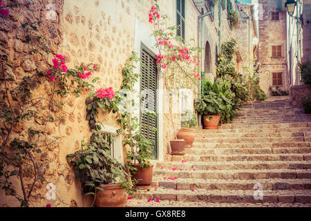 Fornalutx villaggio su Mallorca Foto Stock