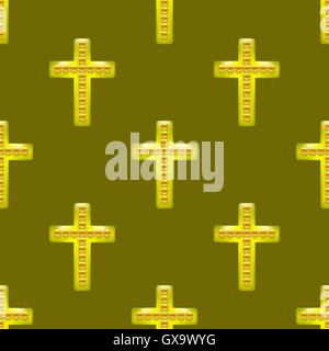 Metallo dorato Cross Pattern senza giunture Illustrazione Vettoriale