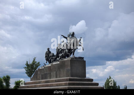 Monumento a Vasily Chapayev la straordinaria figura di rivoluzione e di guerra civile in Russia Foto Stock