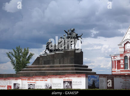 Monumento a Vasily Chapayev la straordinaria figura di rivoluzione e di guerra civile in Russia Foto Stock