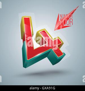 Il numero del vettore 3D stile. Illustrazione Vettoriale Illustrazione Vettoriale