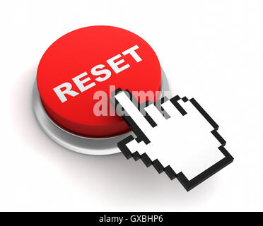 Il pulsante di reset concetto 3d illustrazione Foto Stock