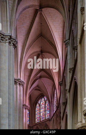 Le mans chiesa cattedrale dettaglio Interior exterior Foto Stock