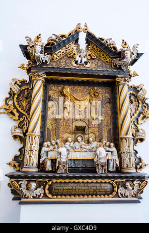 Copenhagen, Danimarca, all'interno il Museo Nazionale Nationalmuseet, Chiesa Luterana, religiosi Altare, (1638) Foto Stock