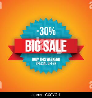 Grande Vendita banner, 30 off, migliore offerta Illustrazione Vettoriale