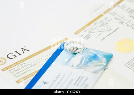 Diamante con certificato GIA Canada Mark Foto Stock